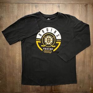 Fanatics Black and Gold Boston Bruins Long Sleeve Tee
